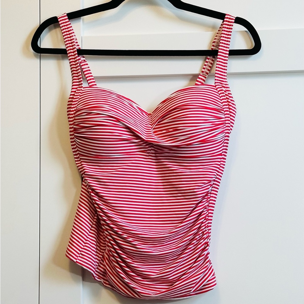 Cute! NIP TUCK Swim Pinup Tankini Ruched Tummy Multi Fit Molded Bra Sz 8